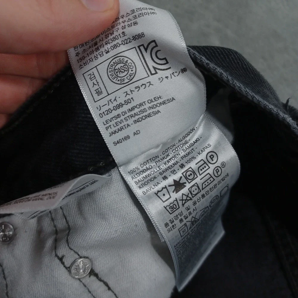 Levis 550 Jeans Mens 38x32‎ Black Denim Distressed Relaxed Fit Pockets Modern